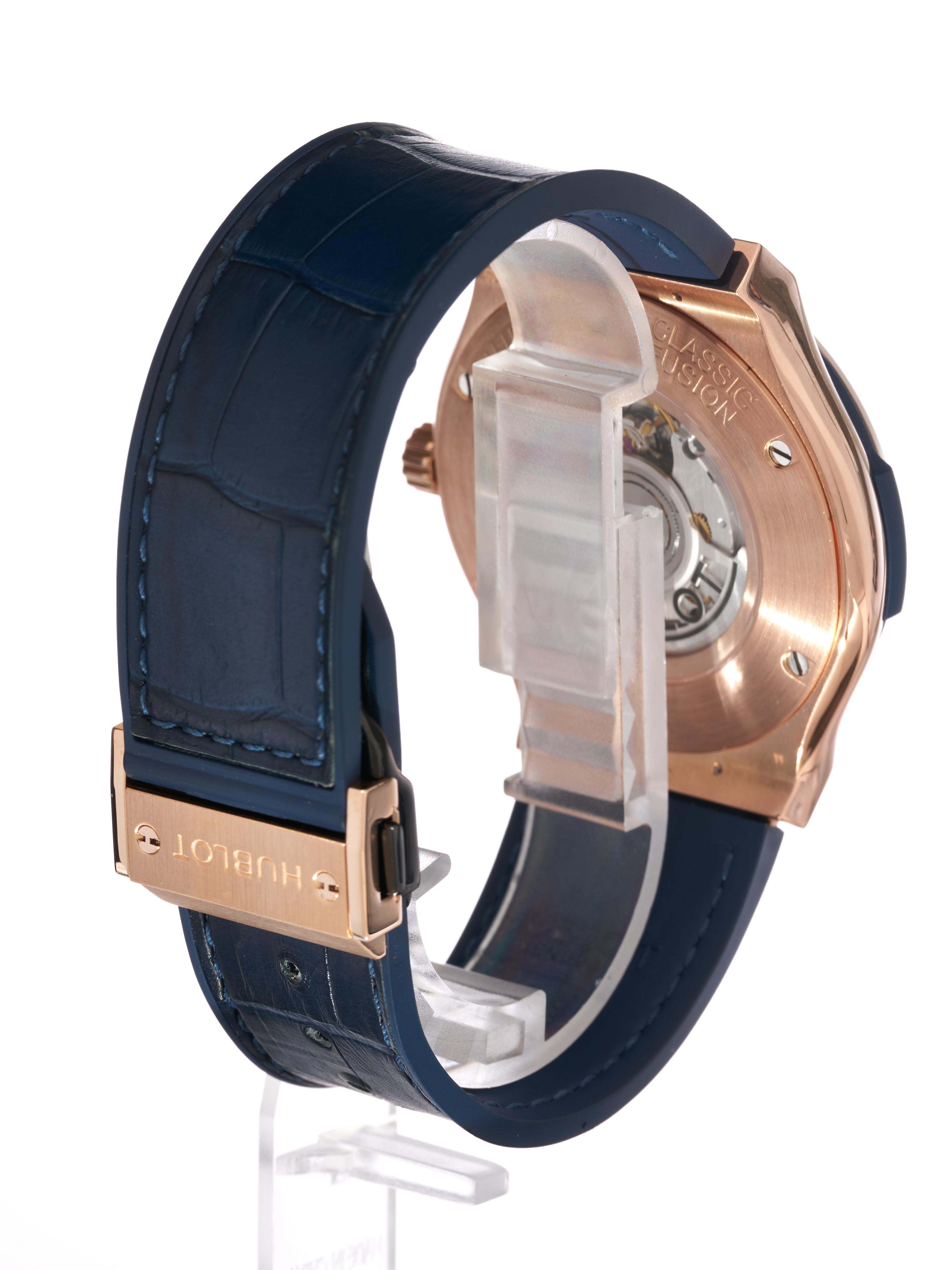 Reloj Hublot para caballero Classic Fusion Oro de 18 quilates 45 mm Automático Esfera azul PVPR £23.5K en Excelente estado para la venta en London, GB