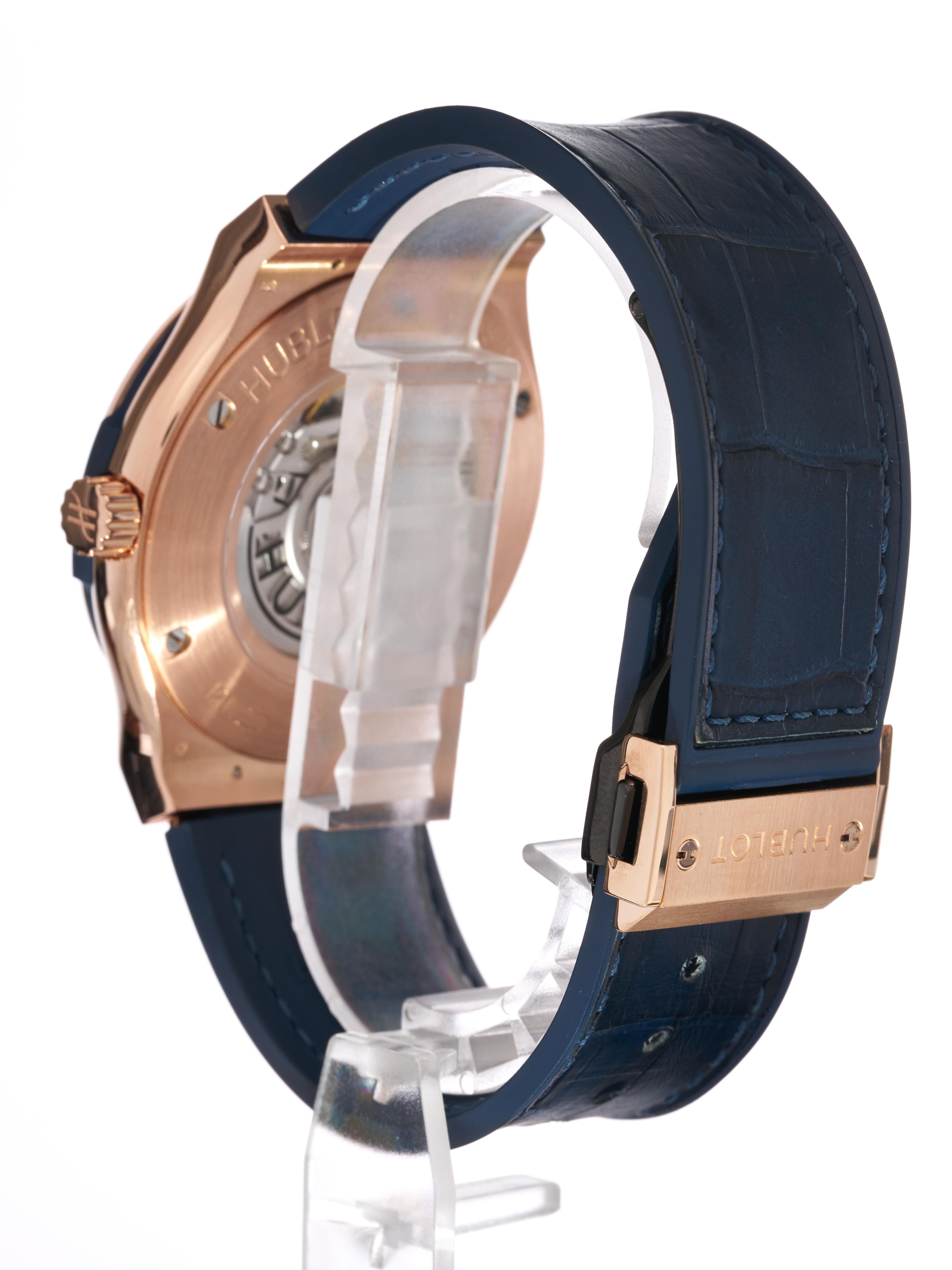 Reloj Hublot para caballero Classic Fusion Oro de 18 quilates 45 mm Automático Esfera azul PVPR £23.5K en venta 1