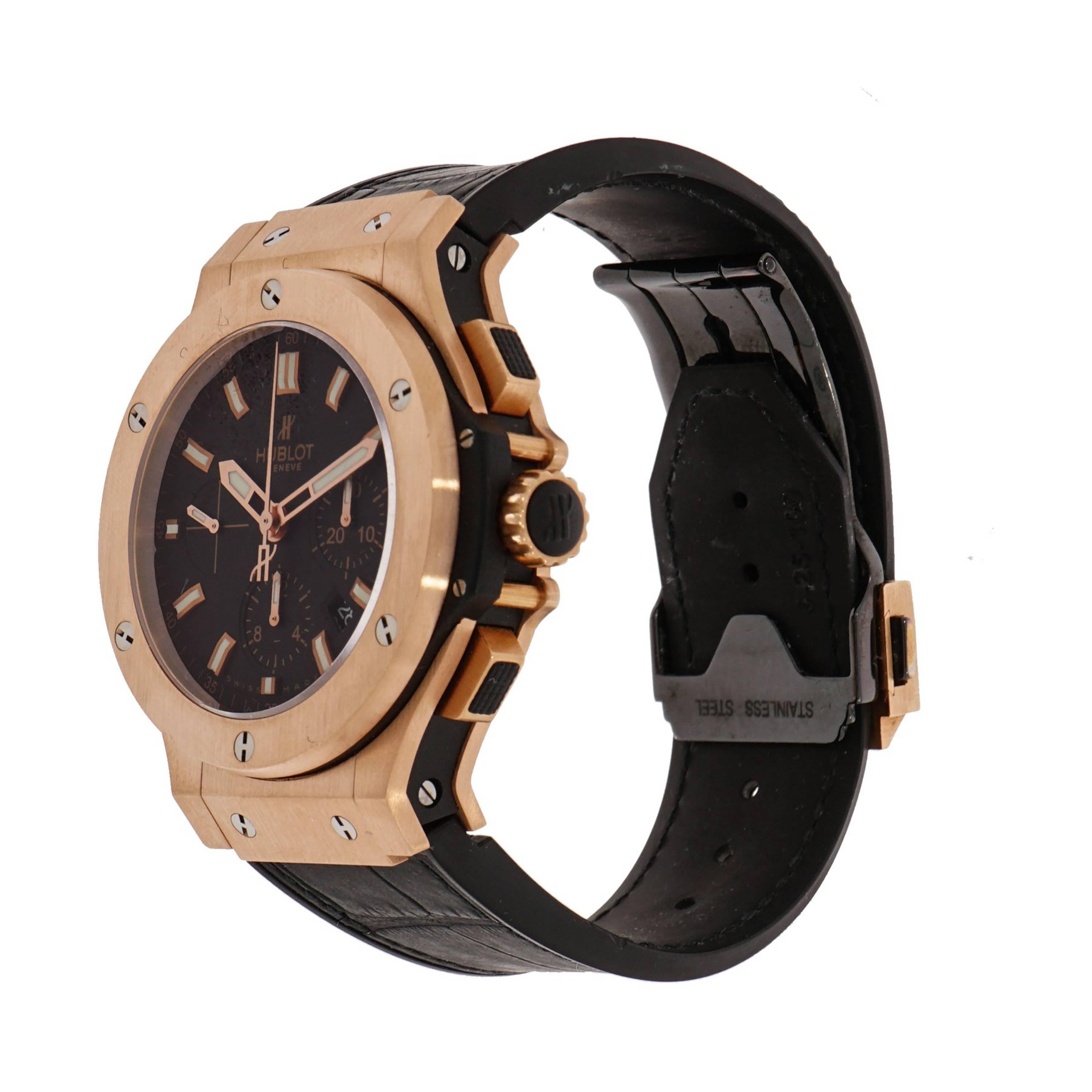 Hublot Rose Gold Big Bang self-winding Wristwatch In Excellent Condition In Greenwich, CT