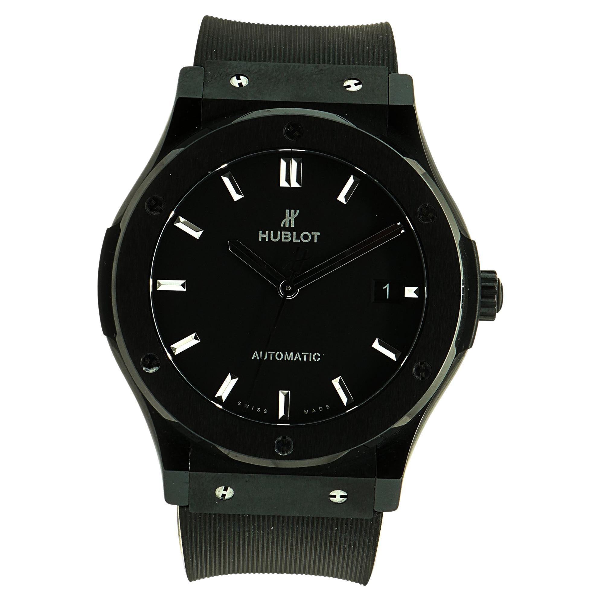 Hublot Satin Black Ceramic Classic Fusion “ Black Magic” 42mm For Sale