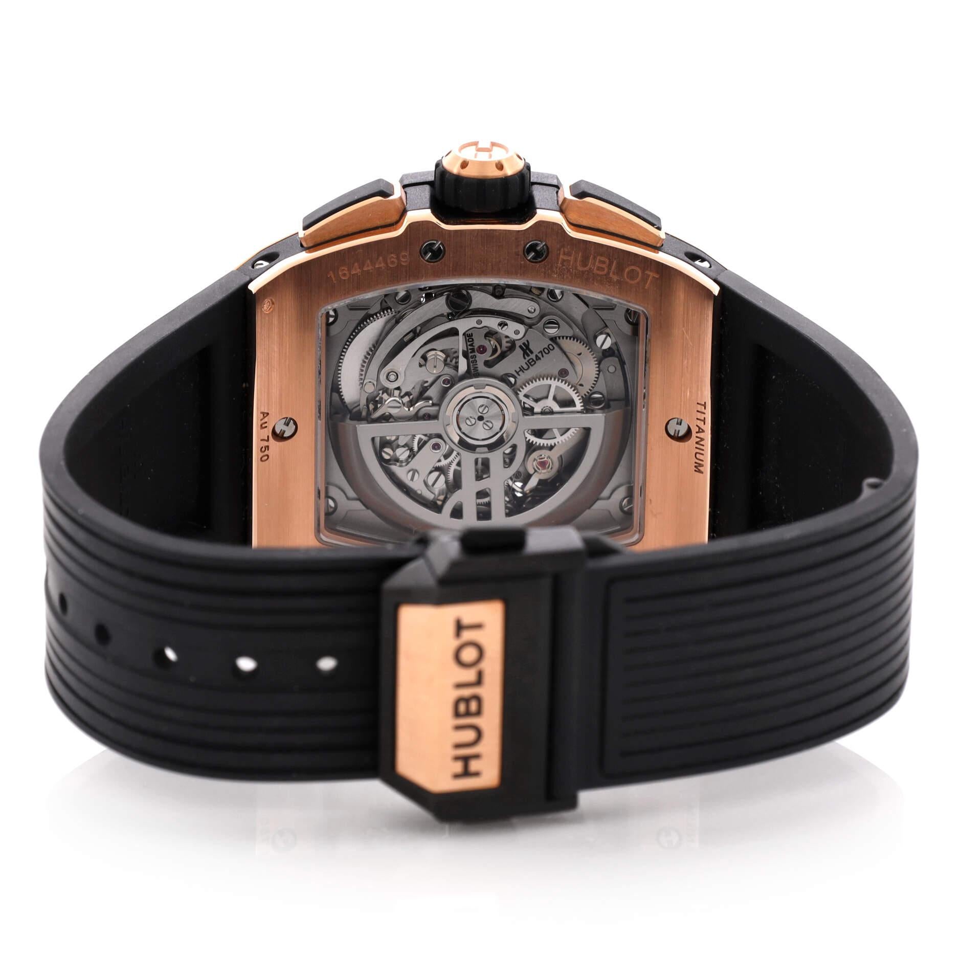 Hublot Spirit of Big Bang Chronograph Automatic Watch Rose Gold with Ceramic In Good Condition For Sale In New York, NY