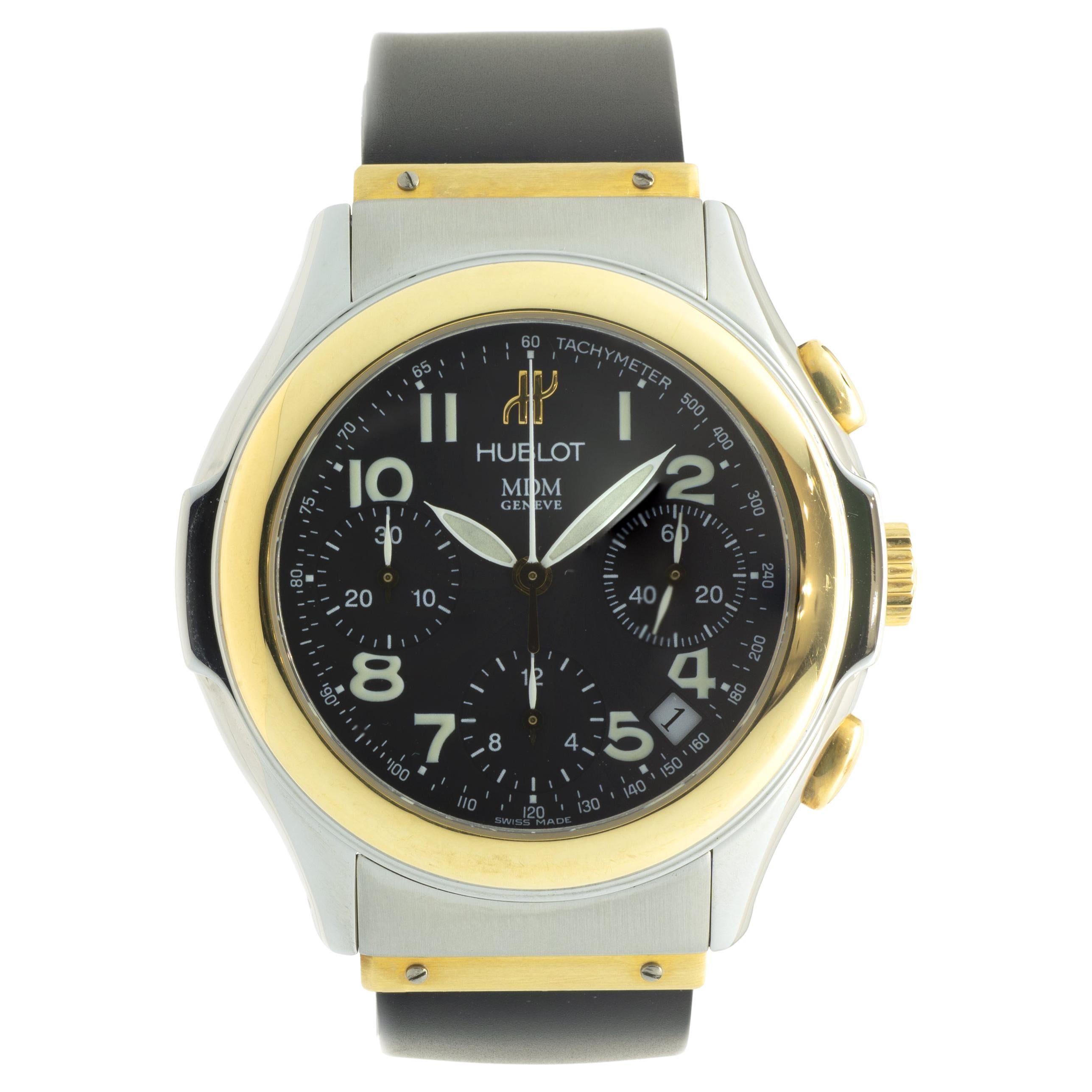 Hublot Stainless Steel and 18 Karat Yellow Gold MDM Geneve Modele Depose