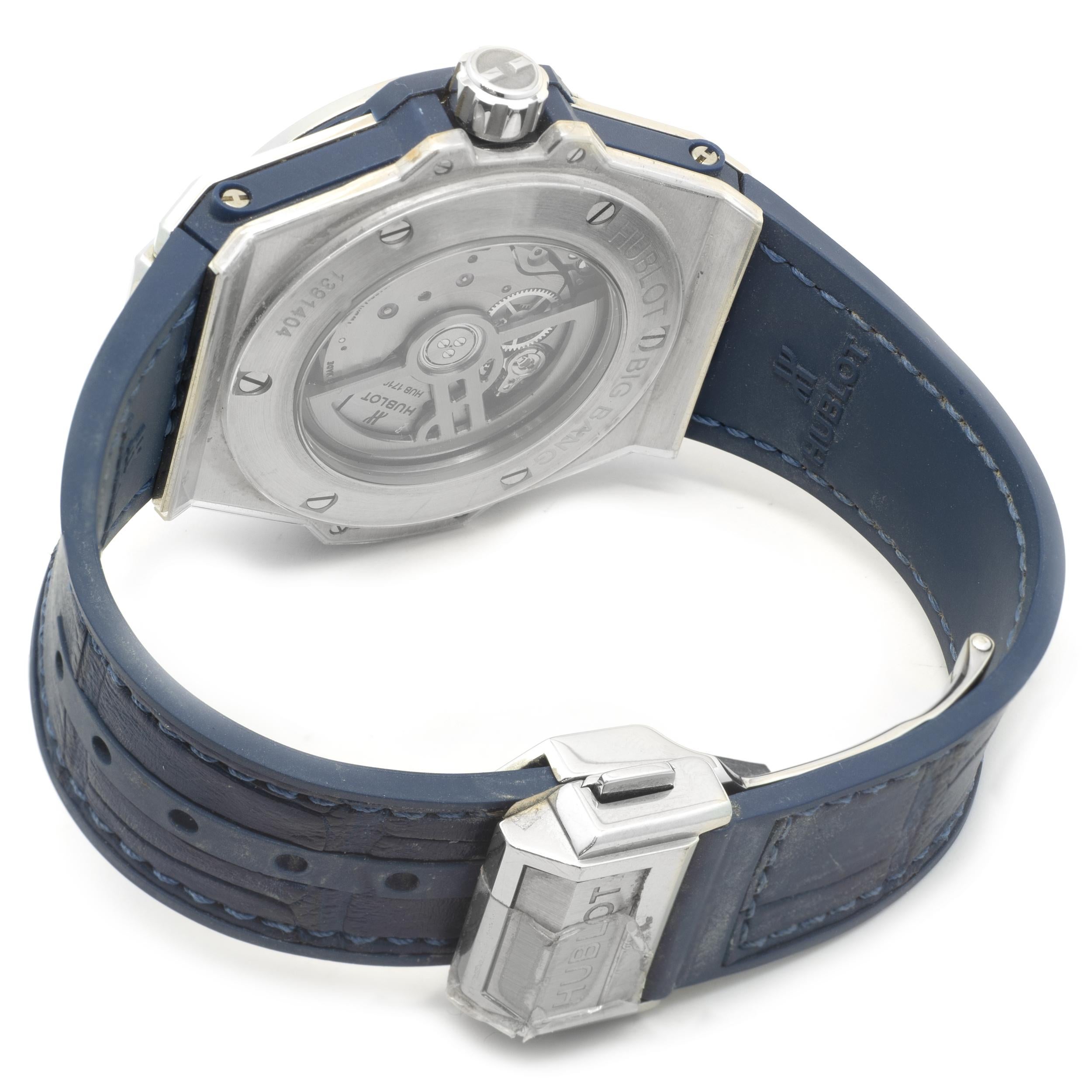 Round Cut Hublot Stainless Steel Big Bang One Click with Diamond Bezel For Sale