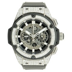 Hublot Stainless Steel Pave Diamond King Power Unico Chronograph 48
