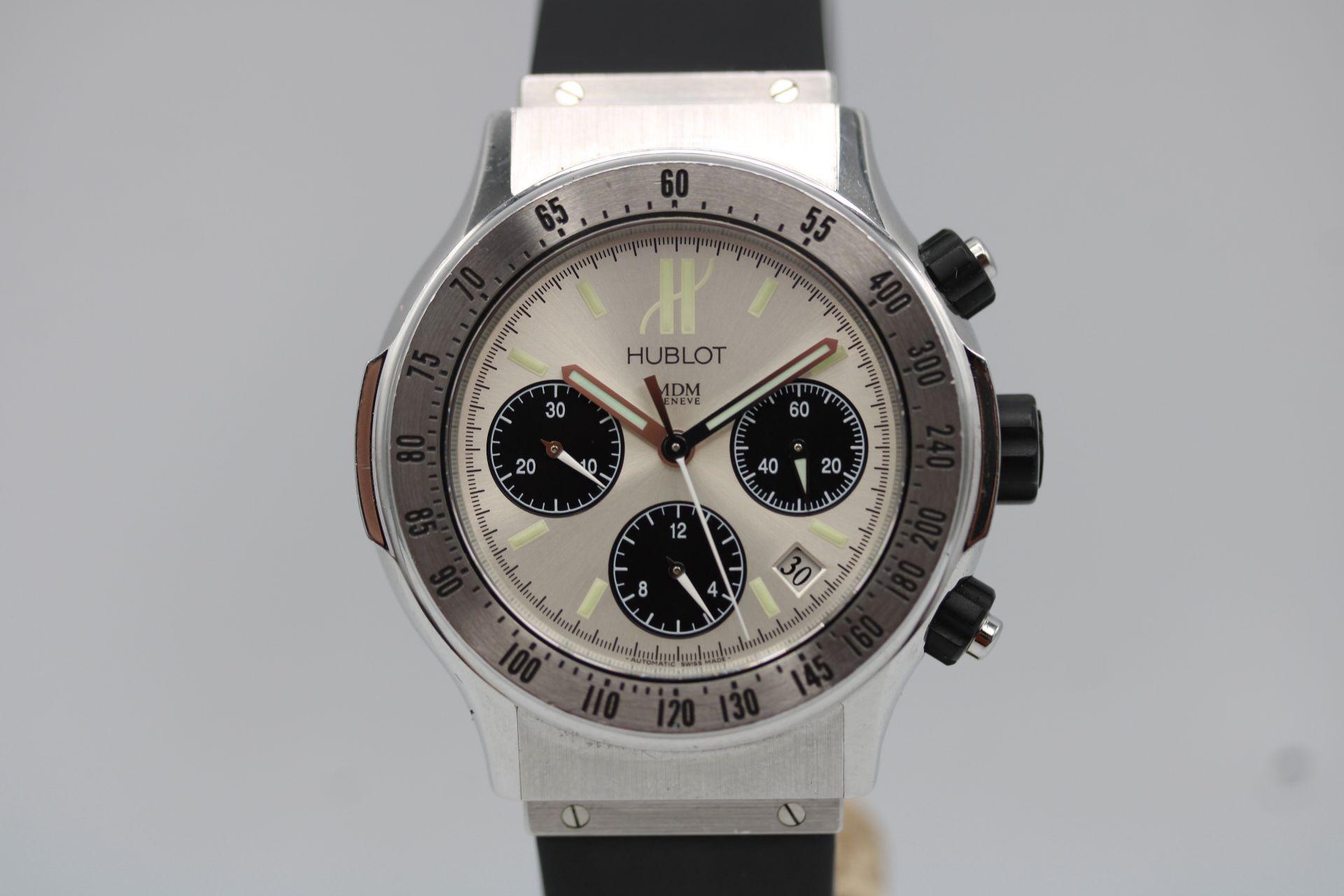 Hublot Super B Chronograph 1921.1  42mm Stainless Steel  Exhibition Case Back In Good Condition For Sale In London, GB