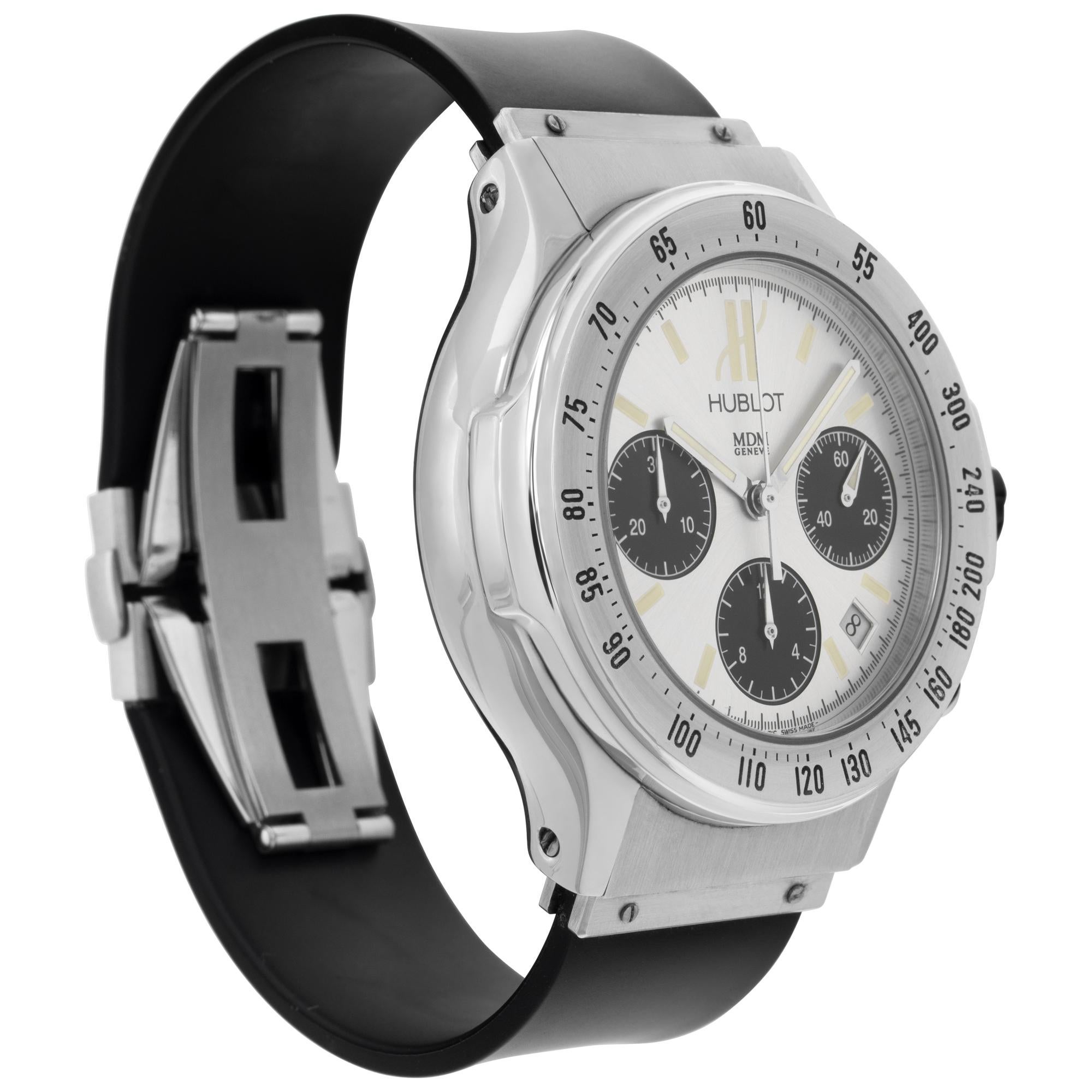 Hublot Super B Chronograph Edelstahl Automatik-Armbanduhr Ref 1920.1 im Zustand „Hervorragend“ in Surfside, FL