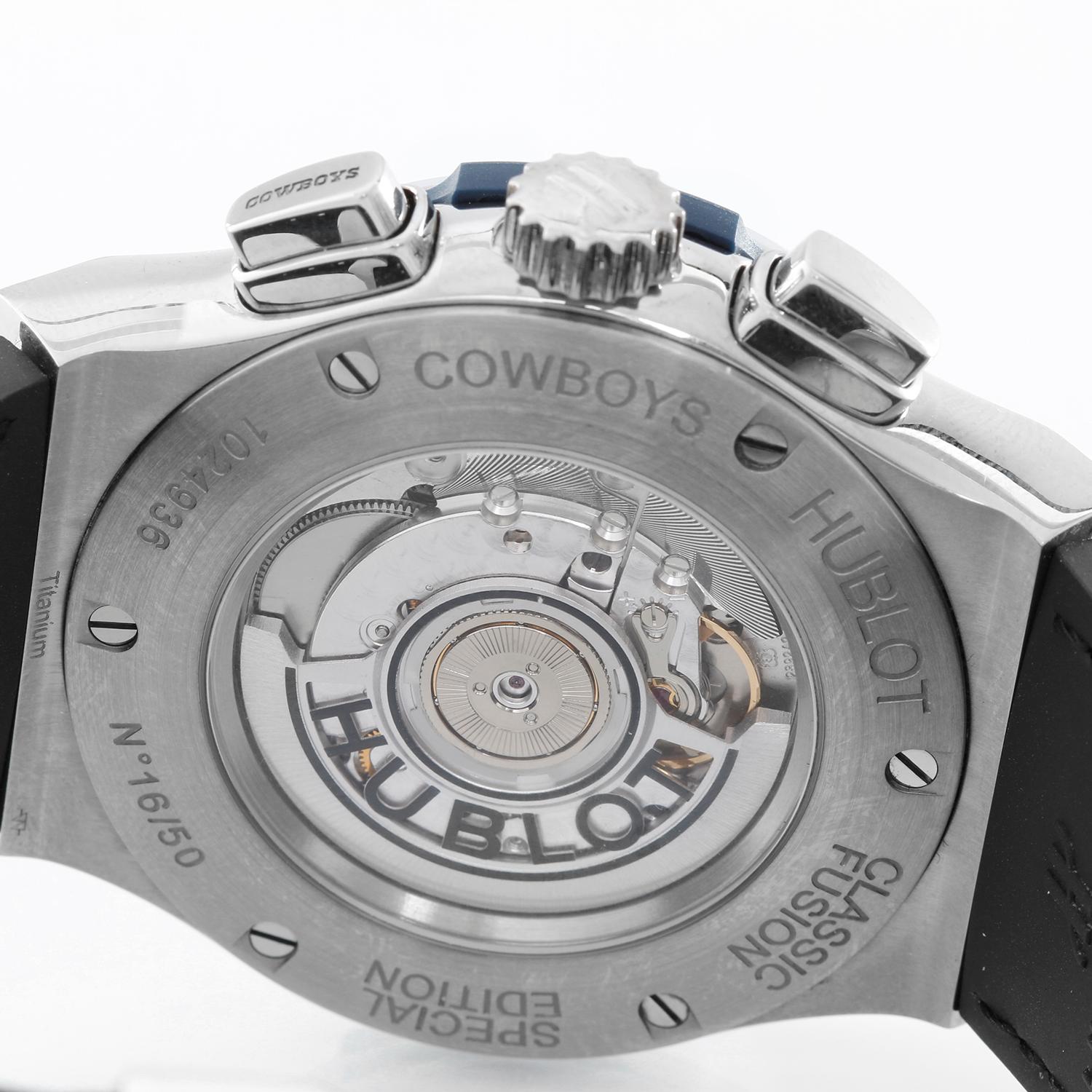 Women's or Men's Hublot titanium Classic Fusion Dallas Cowboys Special Ed Automatic Wristwatch