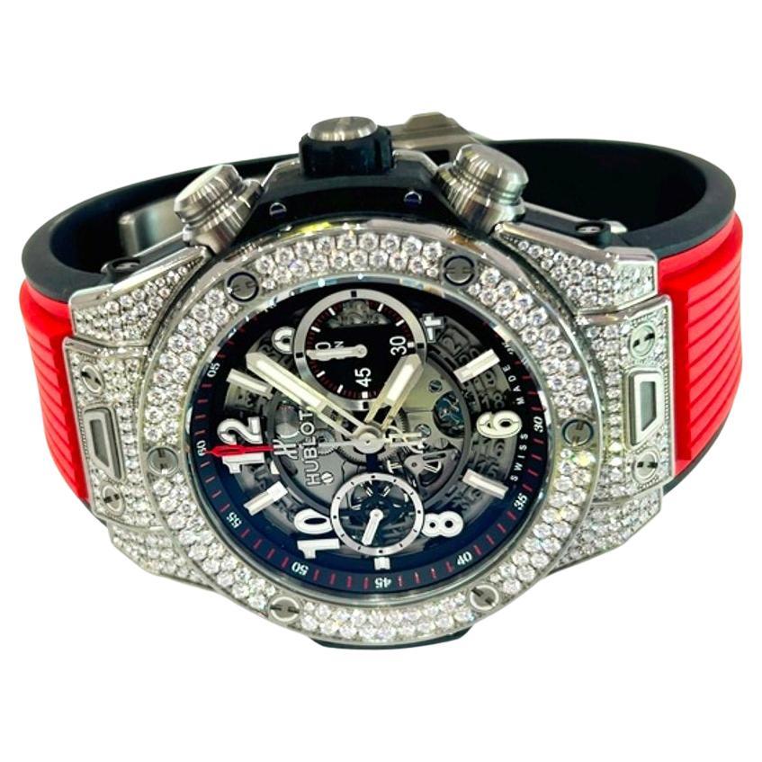 Hublot Titanium Big Bang Unico Watch 

Unico.....
The unparralled performance of the Unico manufacture caliber, titanium is extensivley used by Hublot!
 
**Comes with outer & inner box & original reciept 
**Extra Strap
**Comes with 1 Year Warranty