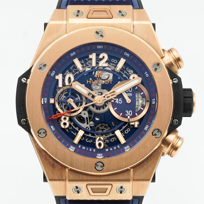 Hublot Unico Blu Big Bang 18k King Gold 411.OX.5189.RX 2018 In condizioni buone a Carmel, IN