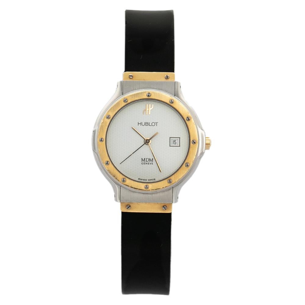 Hublot White 18K Yellow Gold MDM 1391.2 Women's Wristwatch 28 mm