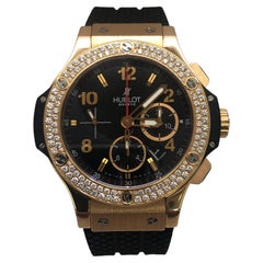 Hubolt Big Bang 301 Diamond Bezel 18k Gold Men's Watch