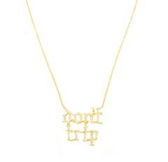 Huckleberry Ltd 18k yellow gold and white diamond Don't Trip necklace