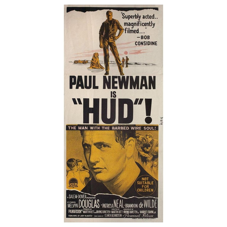 Hud 1963 Australian Daybill Film at 1stDibs