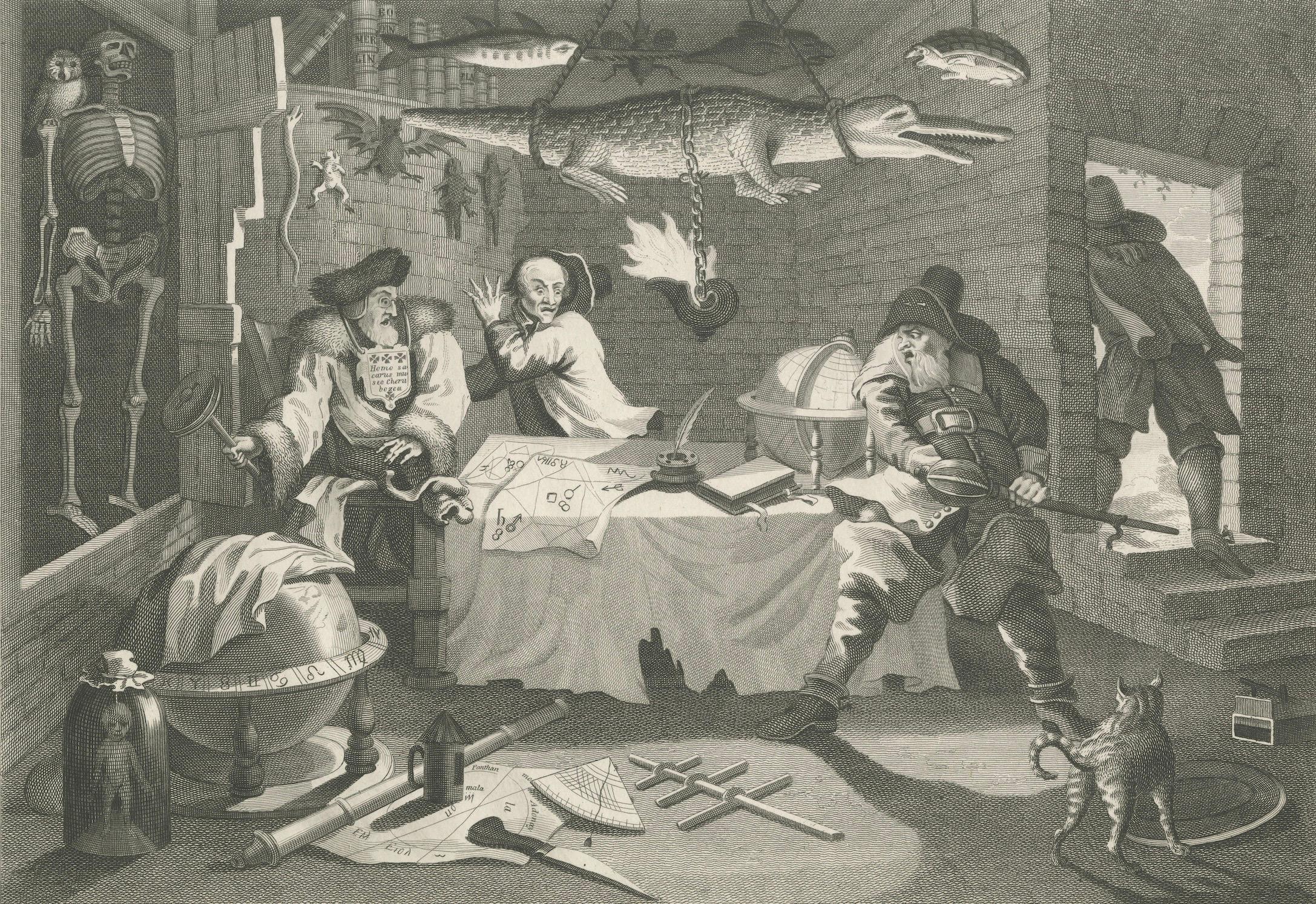 Titel: Hudibras besiegt Sidrophel und seinen Mann Whacum (Zwölf große Illustrationen zu Samuel Butlers Hudibras, Tafel 8)

Der Stich wurde um 1802 von T. Cook nach einer Vorlage von William Hogarth (1697-1764) angefertigt. William Hogarth war ein