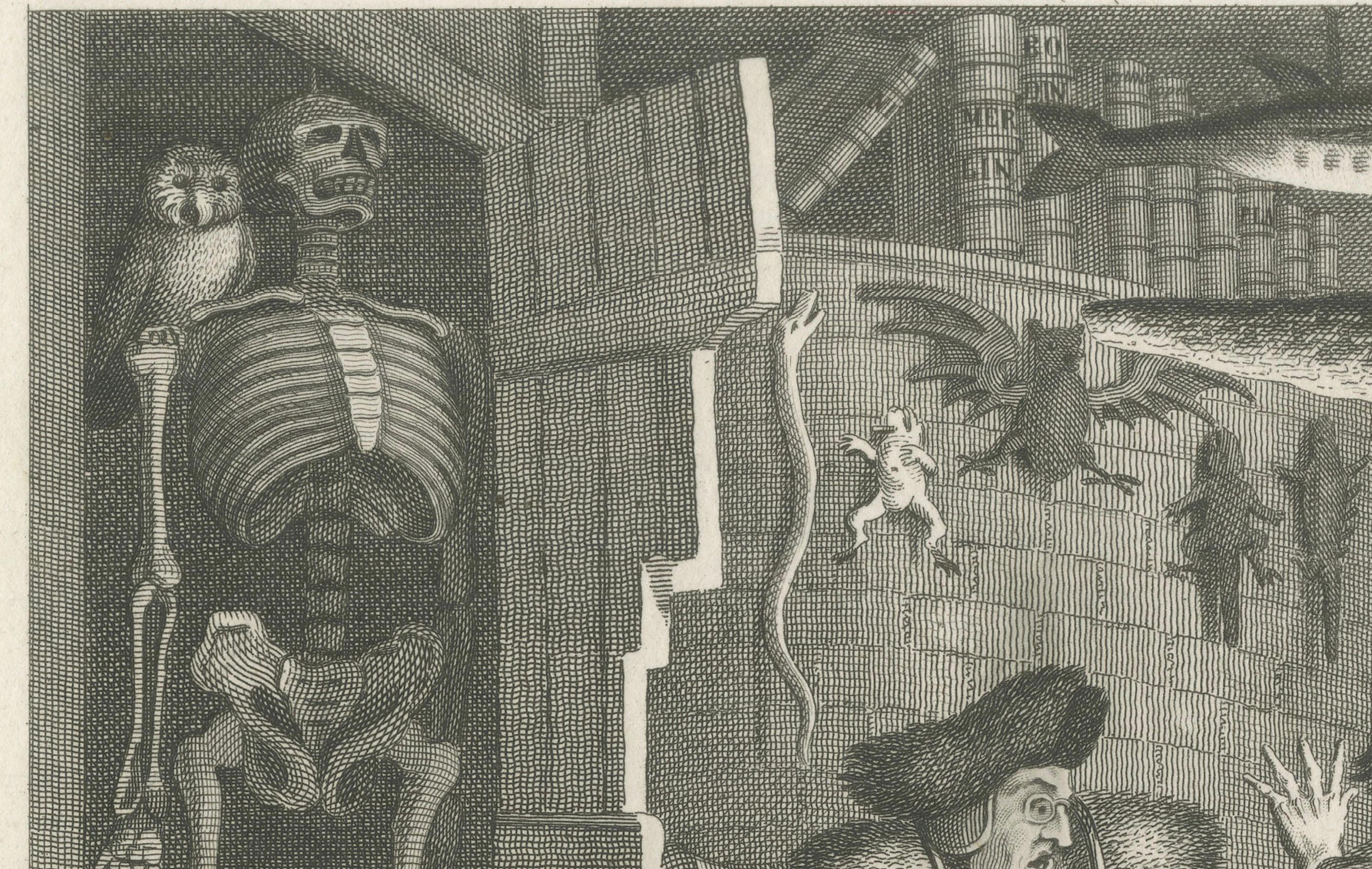 Hudibras konfrontiert Sidrophel und Whacum, Gravur von Cook nach Hogarth, 1802 (Papier) im Angebot