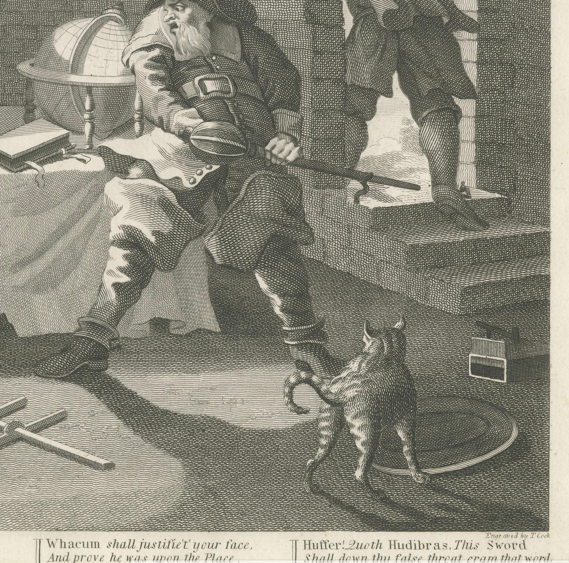Hudibras konfrontiert Sidrophel und Whacum, Gravur von Cook nach Hogarth, 1802 im Angebot 1