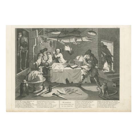 Hudibras Confronts Sidrophel and Whacum, Engraving by Cook after Hogarth, 1802