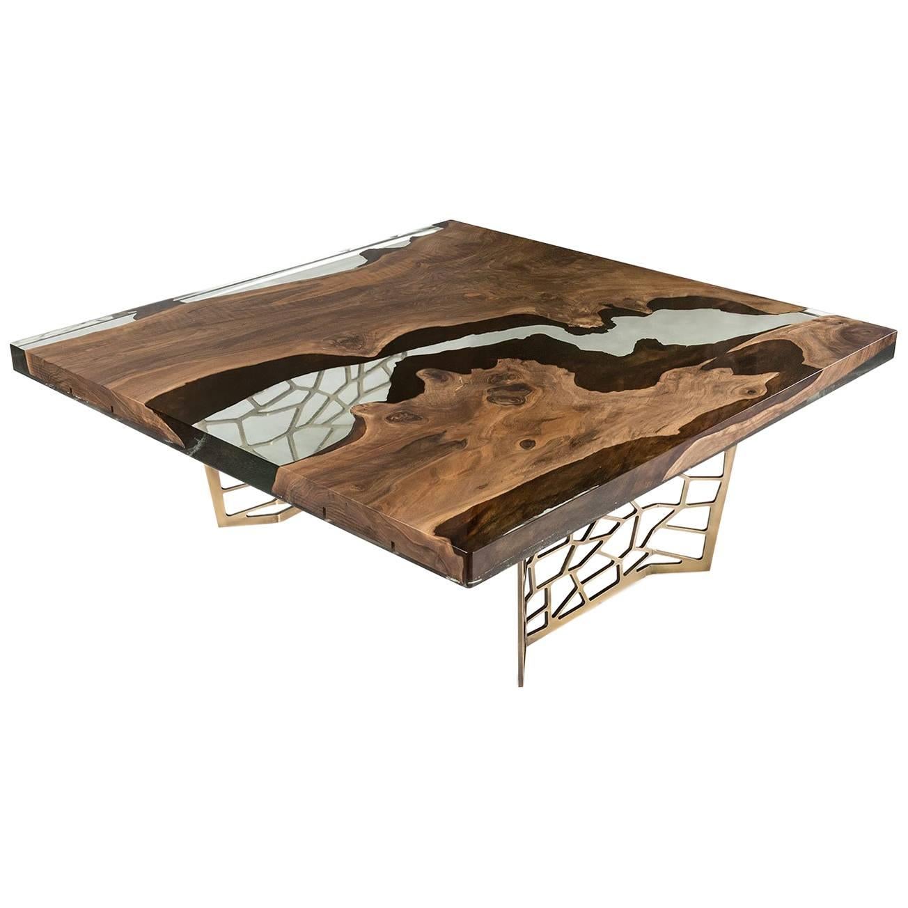 Hudson 150 Square Epoxy Resin Dining Table For Sale