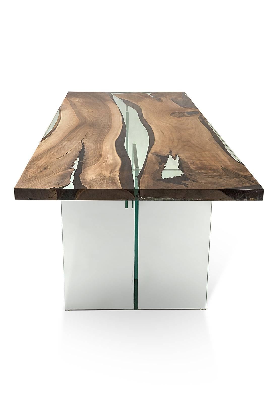 acrylic and wood dining table