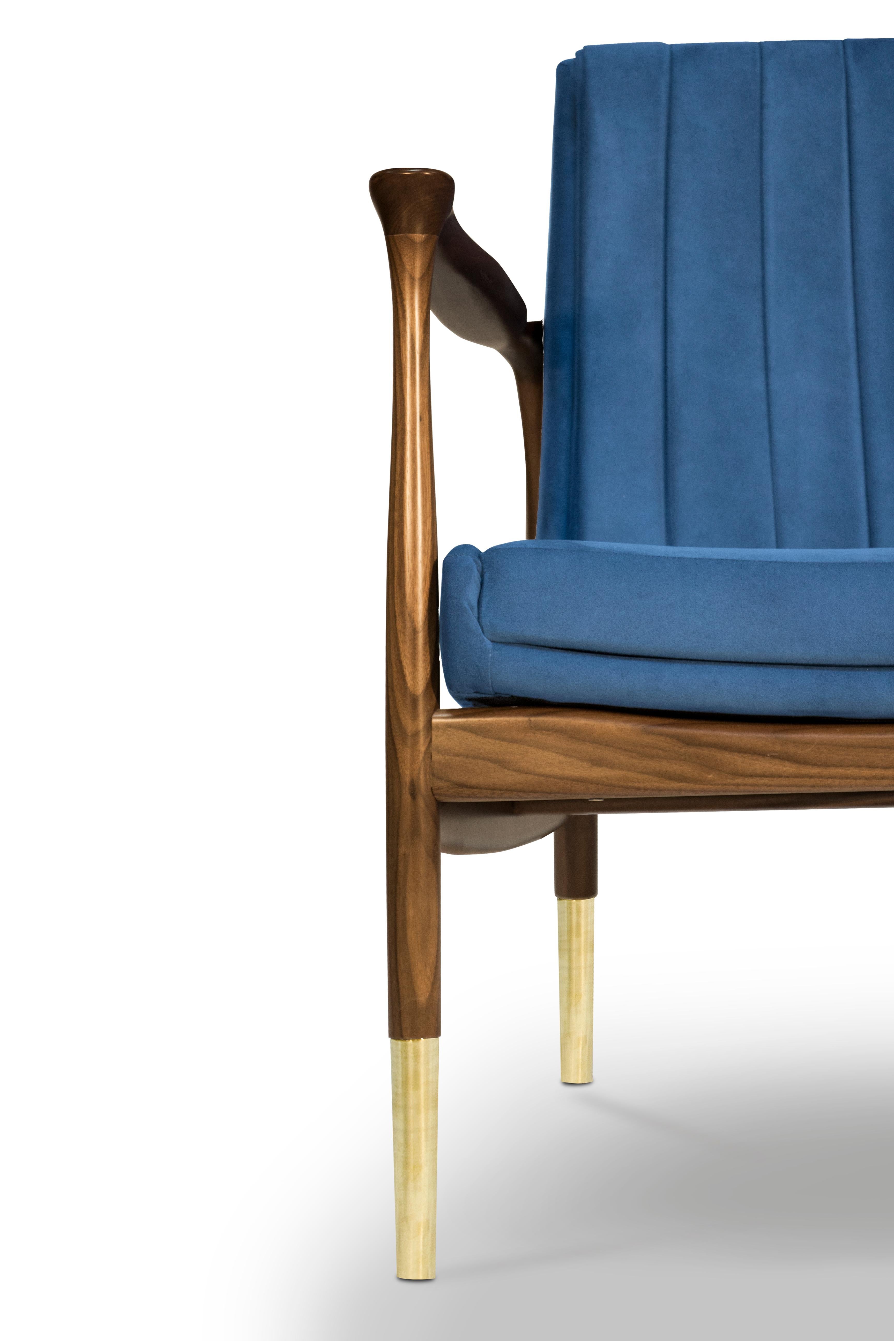 navy blue armchair