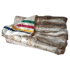 Hudson Bay coyote Fur Blanket (huge throw 90"x60")
