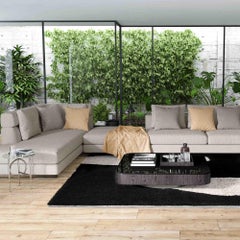 Hudson, noir et beige, authentique tapis marocain Beni Ourain en laine naturelle