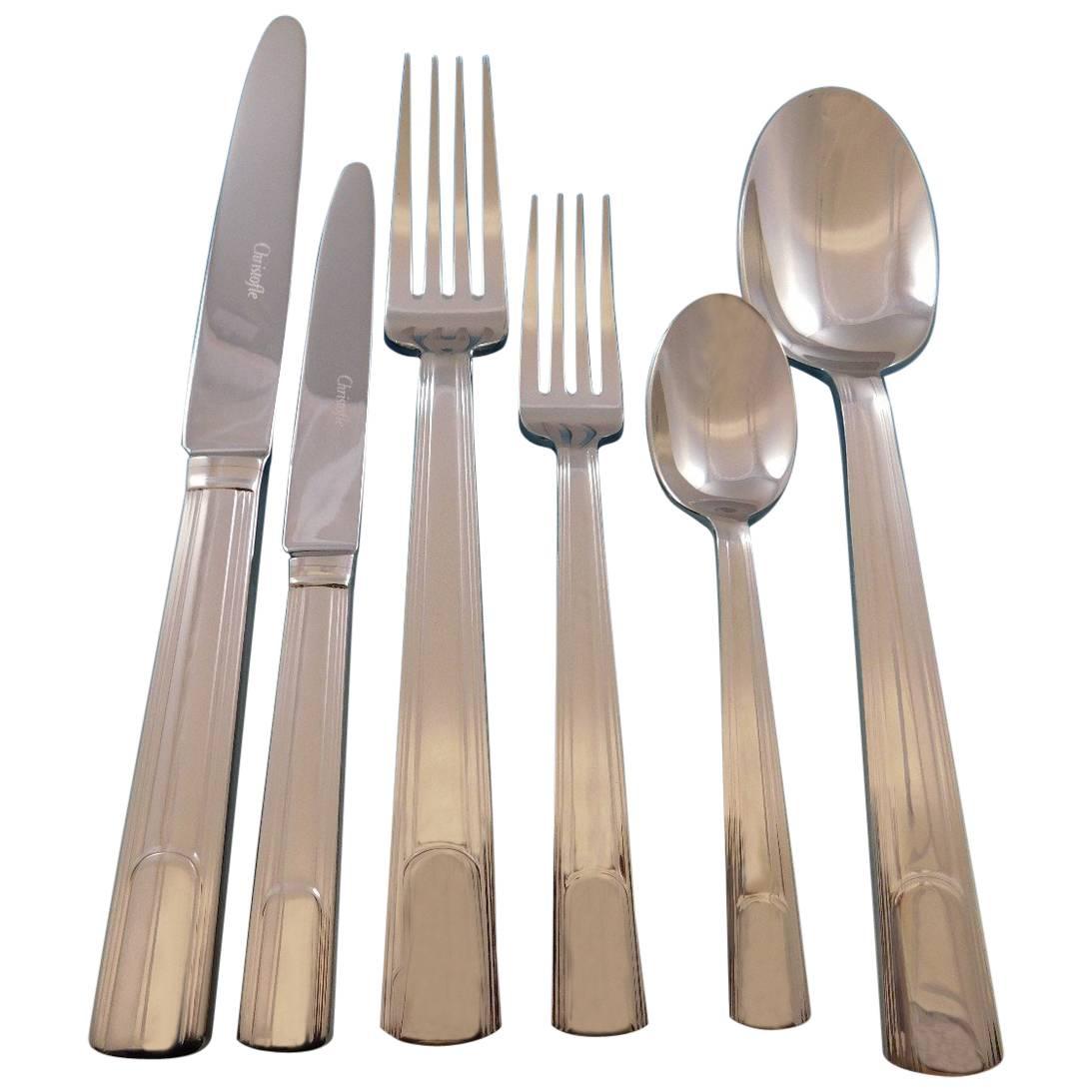 Hudson by Christofle France Stainless Steel Set Service for 12 Dinner New 74 Pcs