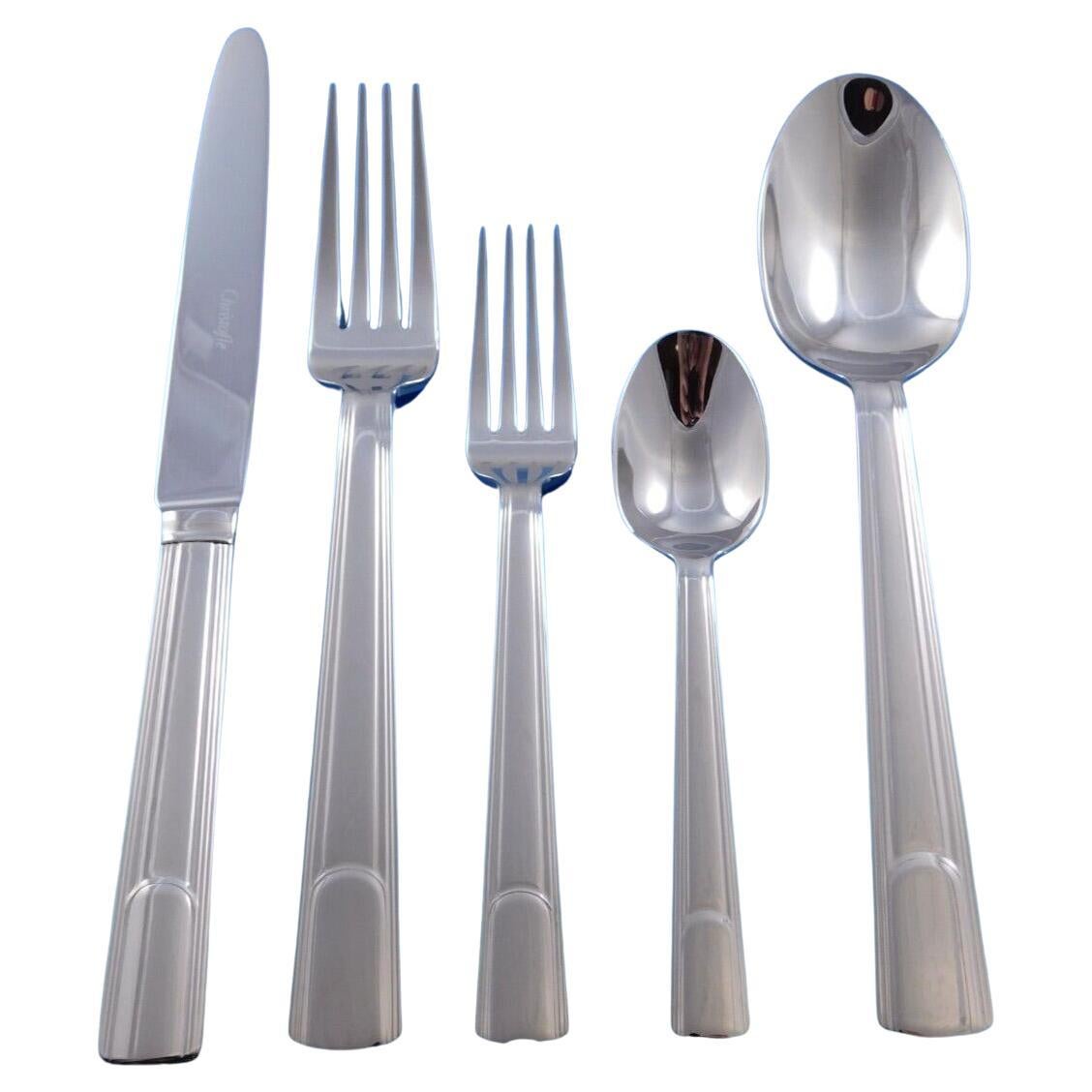 Hudson by Christofle Stainless Steel Flatware set 30 pc Modern IN BOOK New