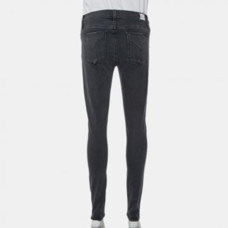 Hudson Dark Grey Denim Distressed Super Skinny Nico Jeans M For Sale 5