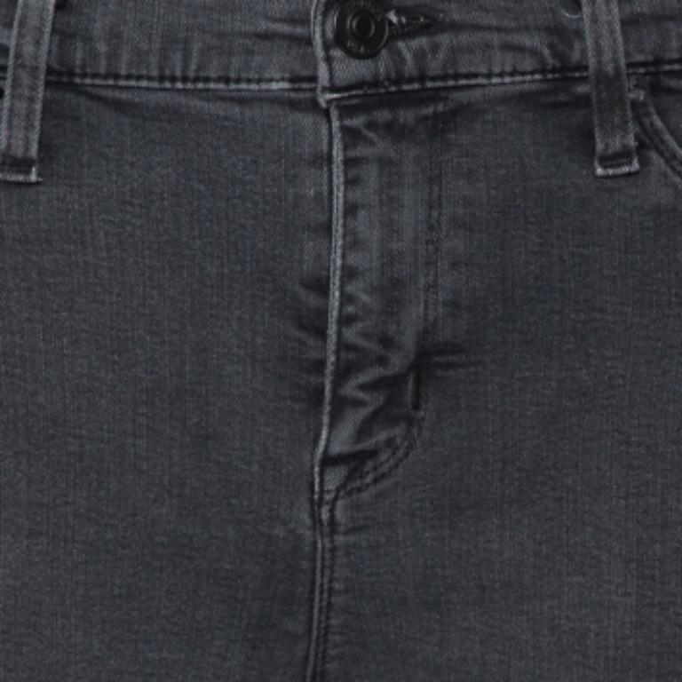 That one pair of denim jeans that fits so well! All girls want one in their closets! Thanks to this one from Hudson. The creation comes in a dark grey shade and a skinny silhouette detailed with a distressed design and equipped with a front zip