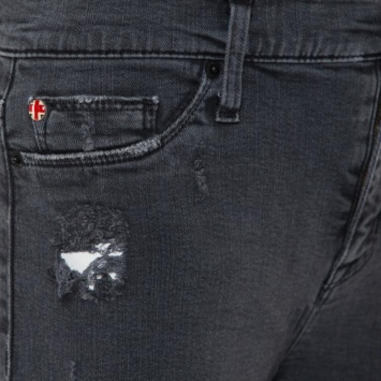 Women's Hudson Dark Grey Denim Distressed Super Skinny Nico Jeans M For Sale