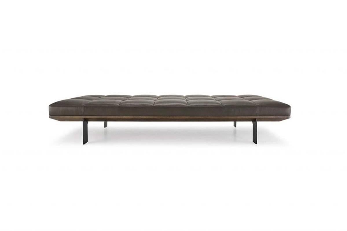 Contemporary Hudson Daybed in Leather, Steel and Wood by Gordon Guillaumier For Sale