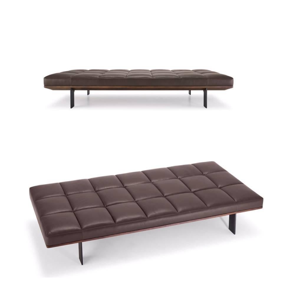 Hudson Daybed in Leather, Steel and Wood by Gordon Guillaumier For Sale 1