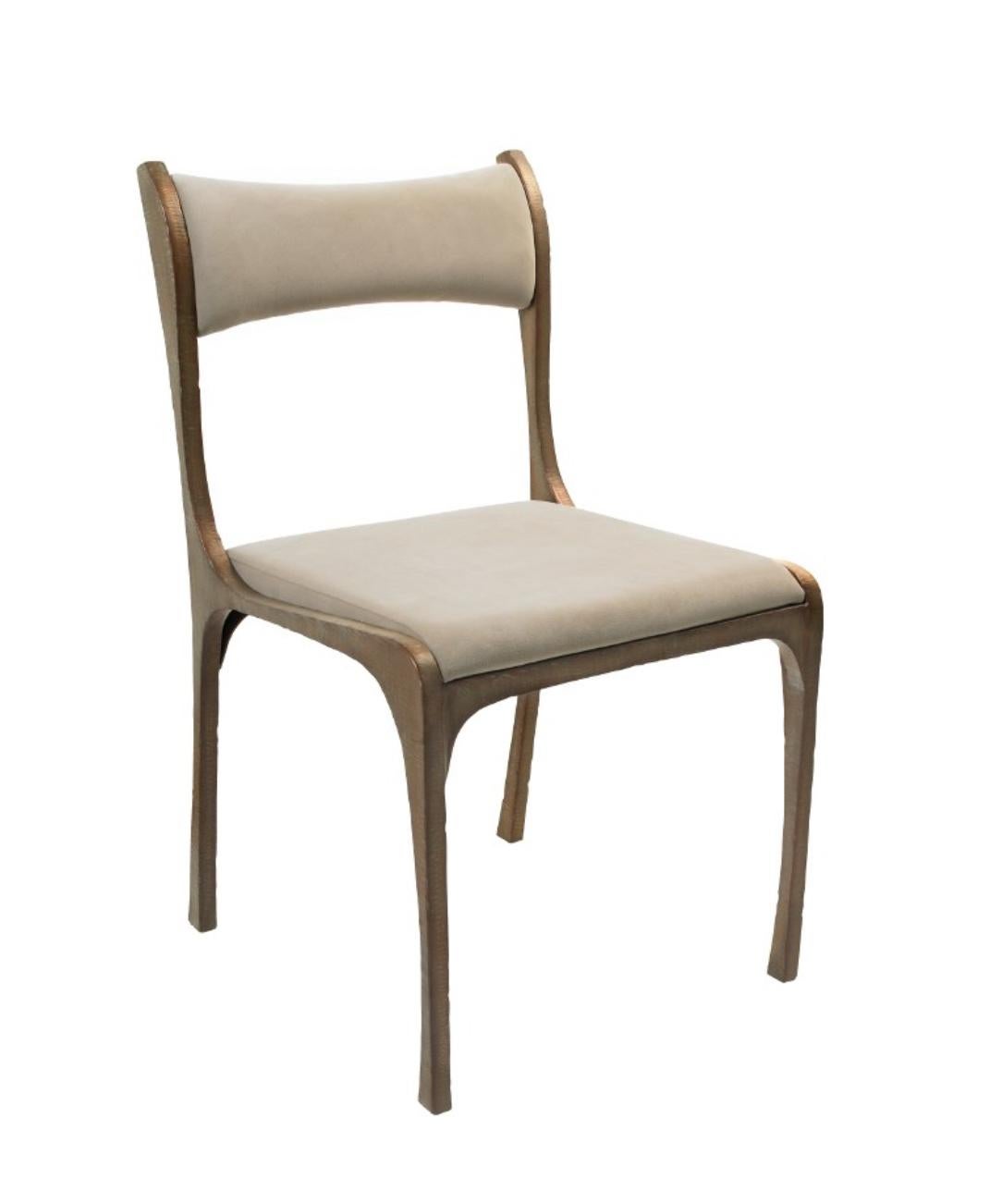 The elegant metal frame of this chair is a slightly hammered verdigris. Upholstered in cotton velveteen.

Overall Dimensions:
20 × 19.5 × 34 in


Color:
Olive

Availability:
Currently in-stock and ready to ship

No assembly required