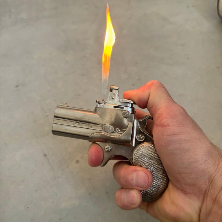 derringer cigarette lighter Hudson Double Derringer Lighter, 1980s Japan at 1stDibs