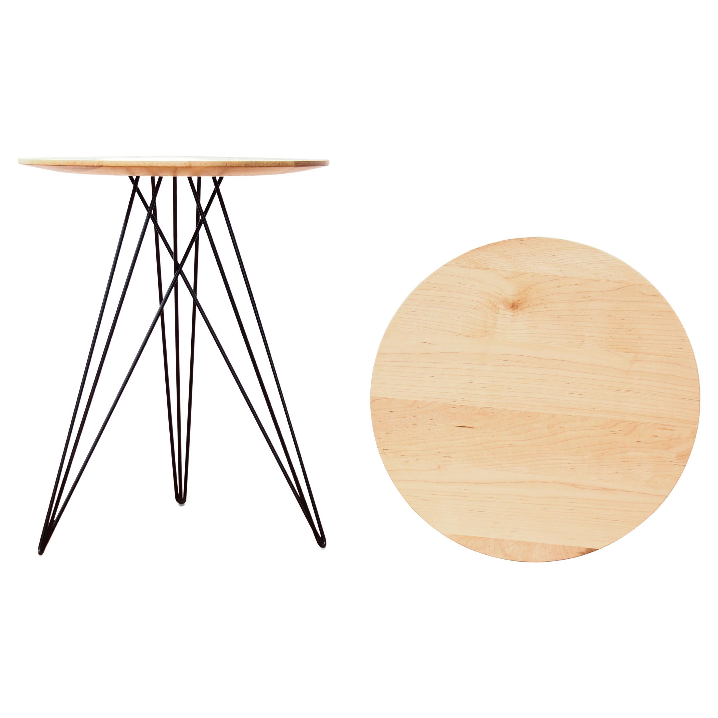 Hudson Hairpin Side Table Maple Black For Sale