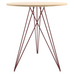 Hudson Hairpin Side Table Maple Blood Red