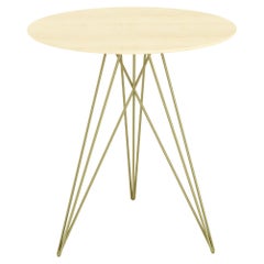 Hudson Hairpin Side Table Maple Brassy Gold