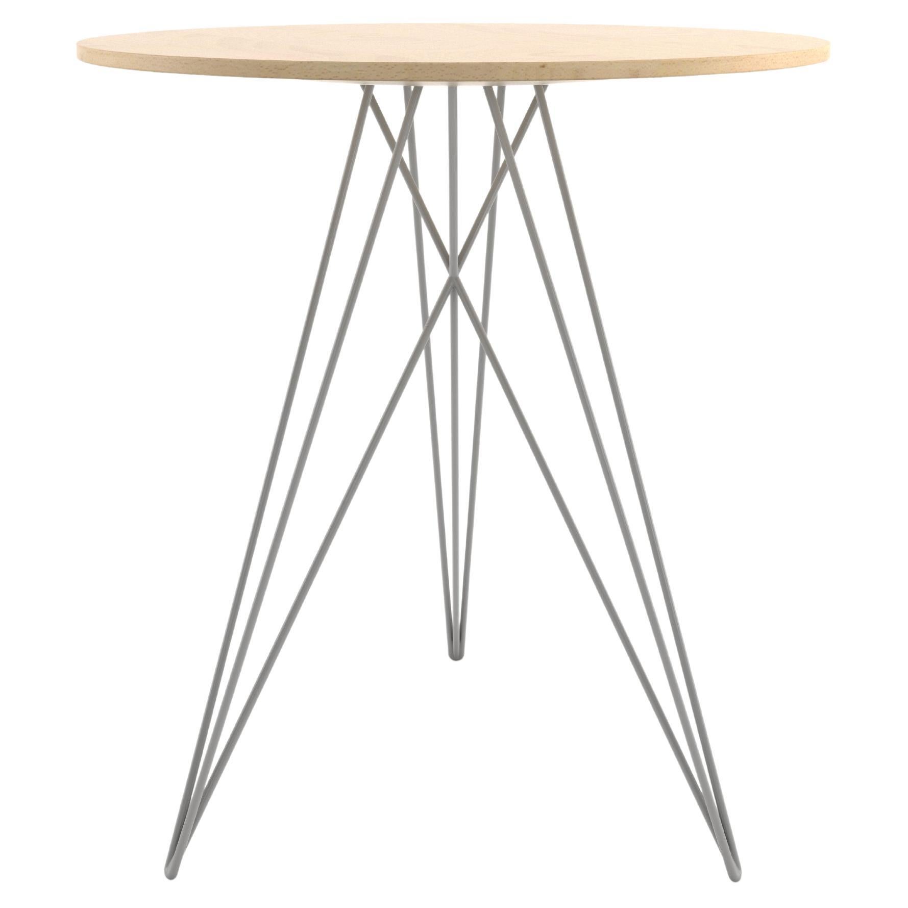 Hudson Hairpin Side Table Maple Grey