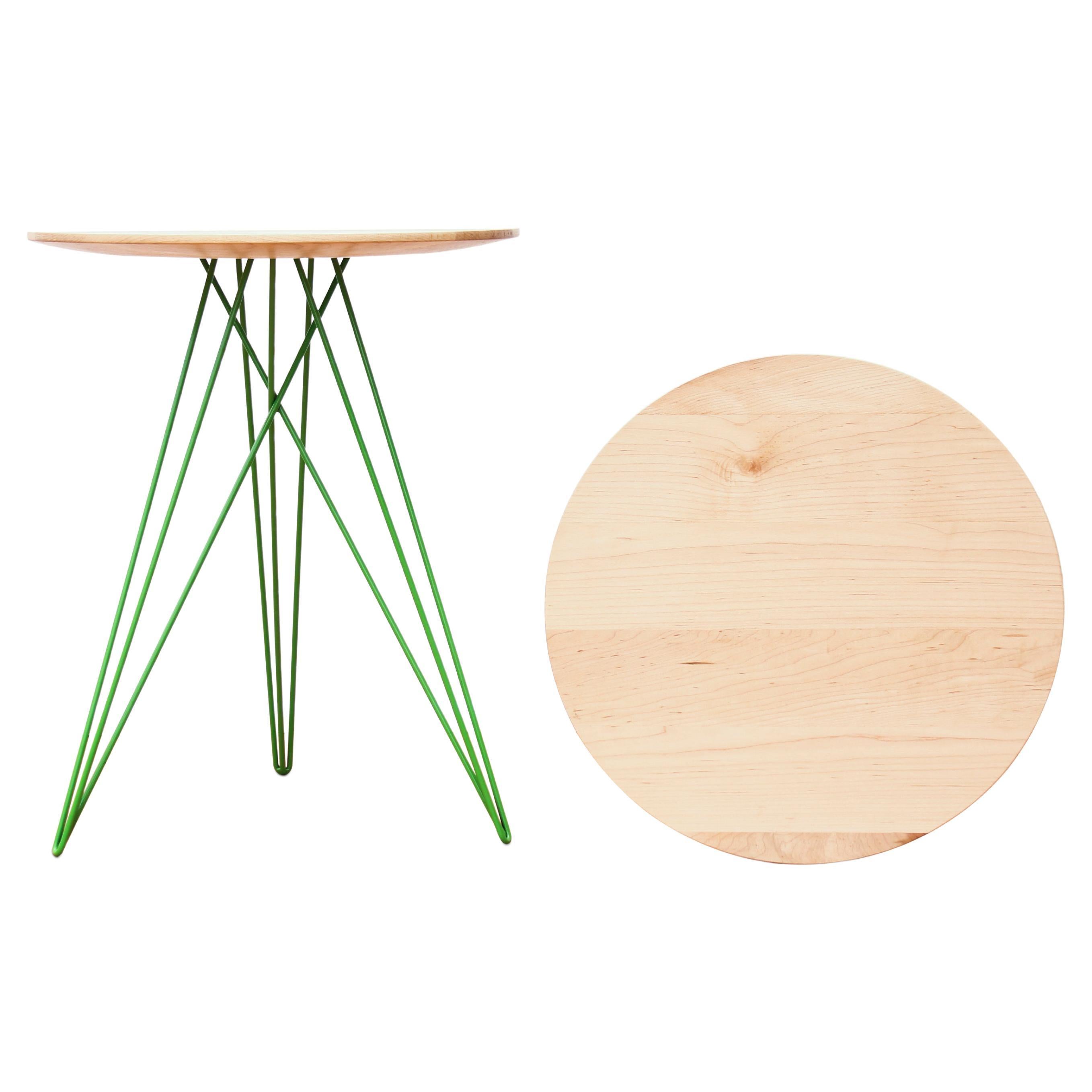 Hudson Hairpin Side Table Maple Green For Sale