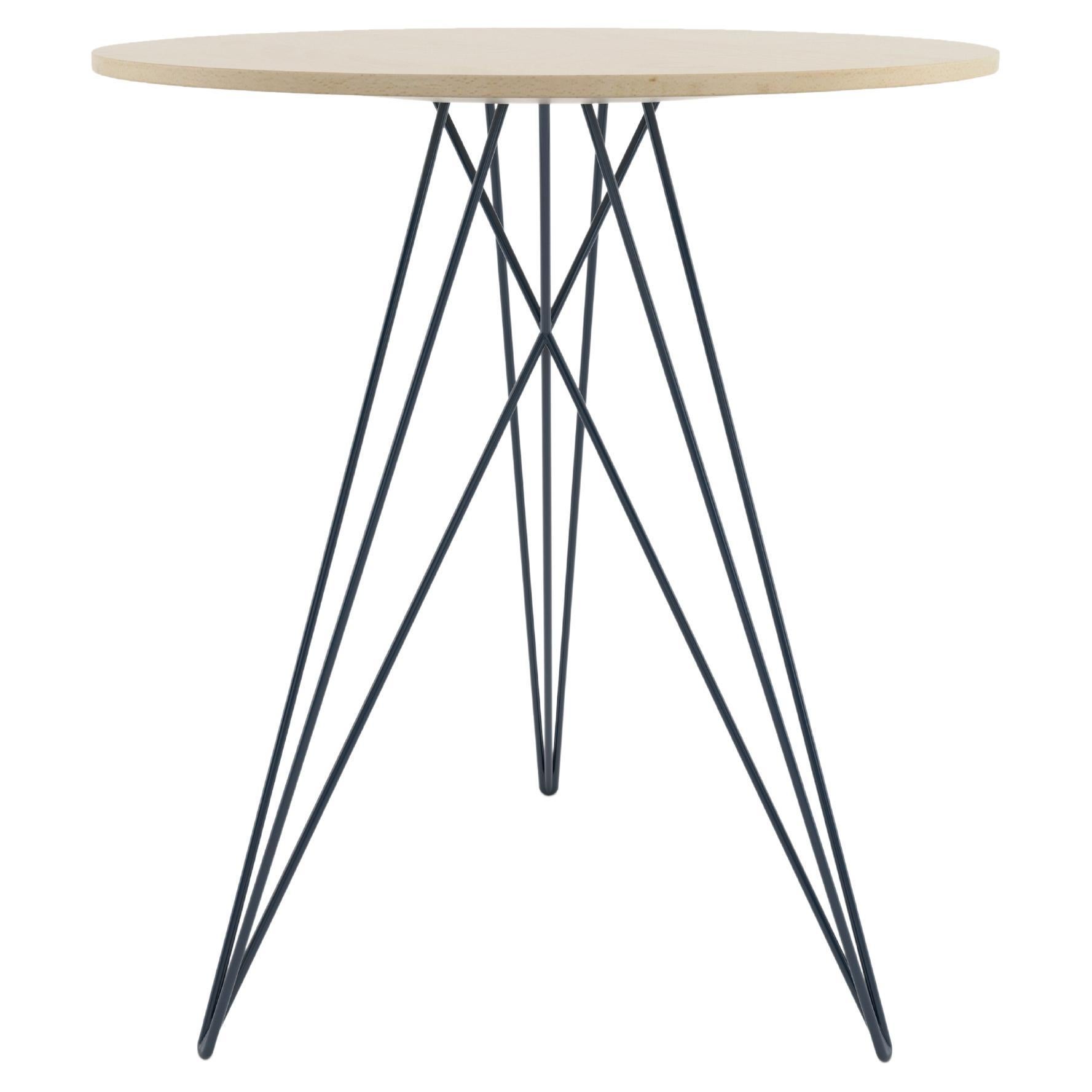 Hudson Hairpin Side Table Maple Navy For Sale