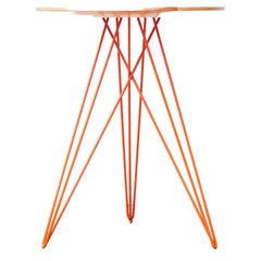 Hudson Hairpin Side Table Maple Orange