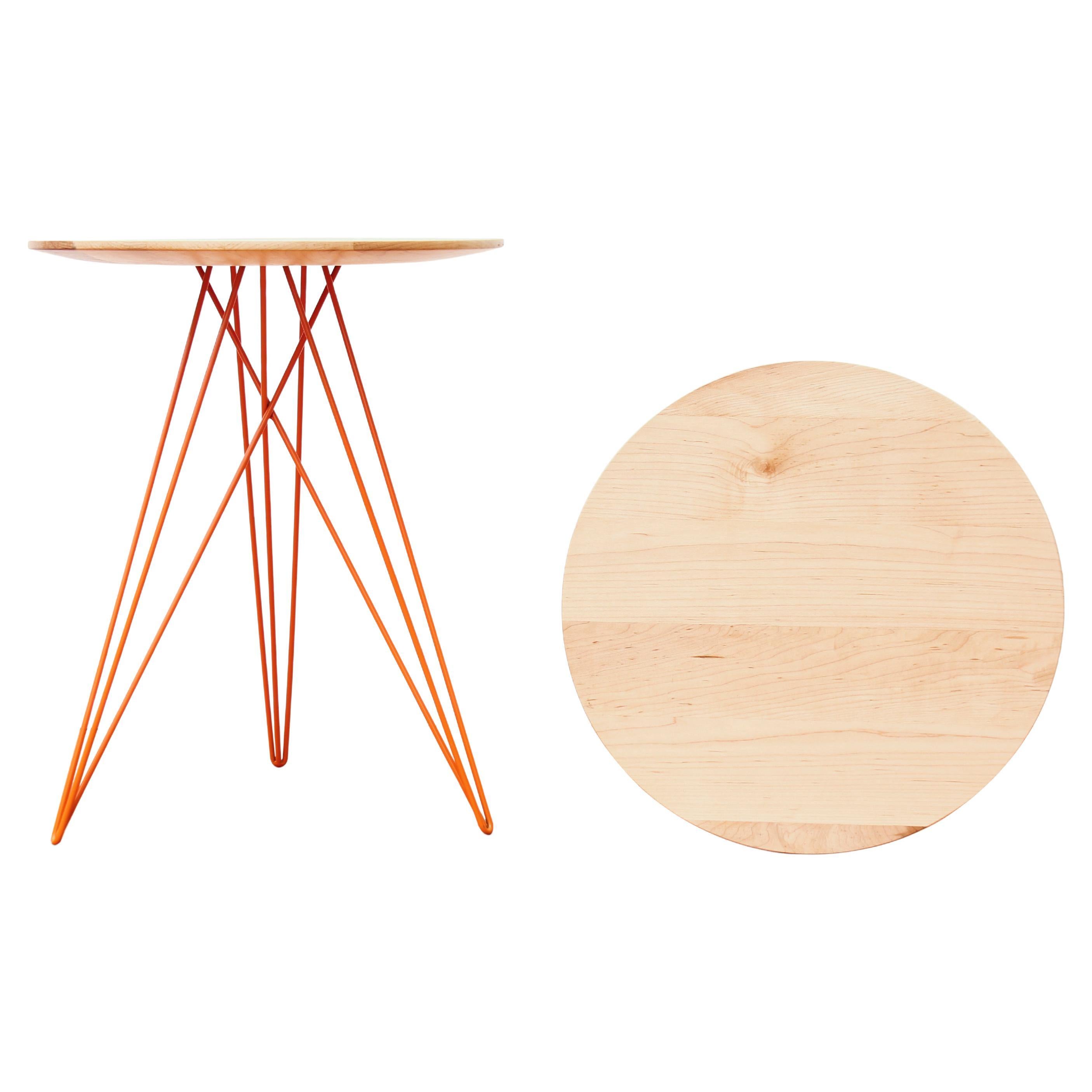 Hudson Hairpin Side Table Maple Orange For Sale