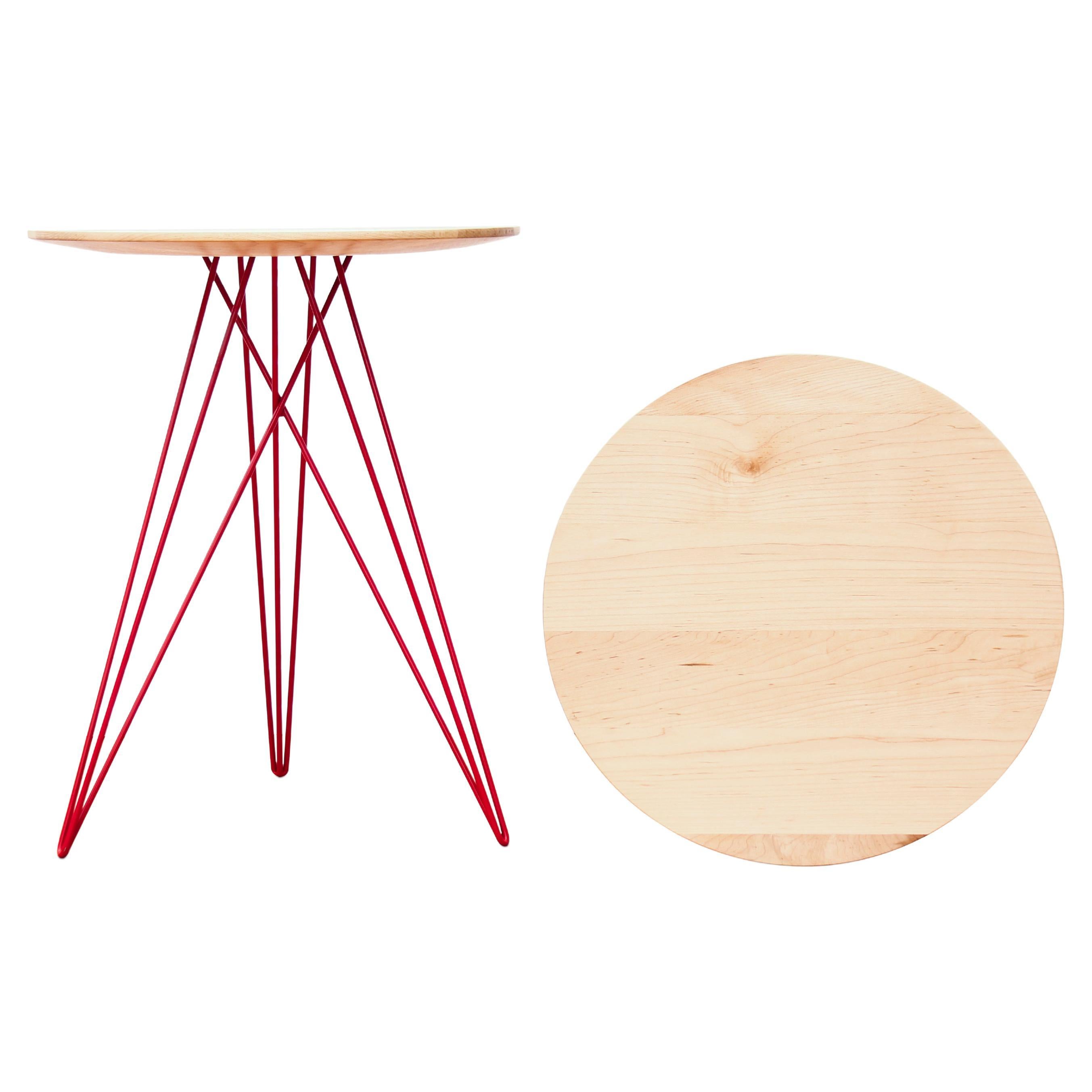 Table d'appoint Hudson en épingle à cheveux rouge érable en vente