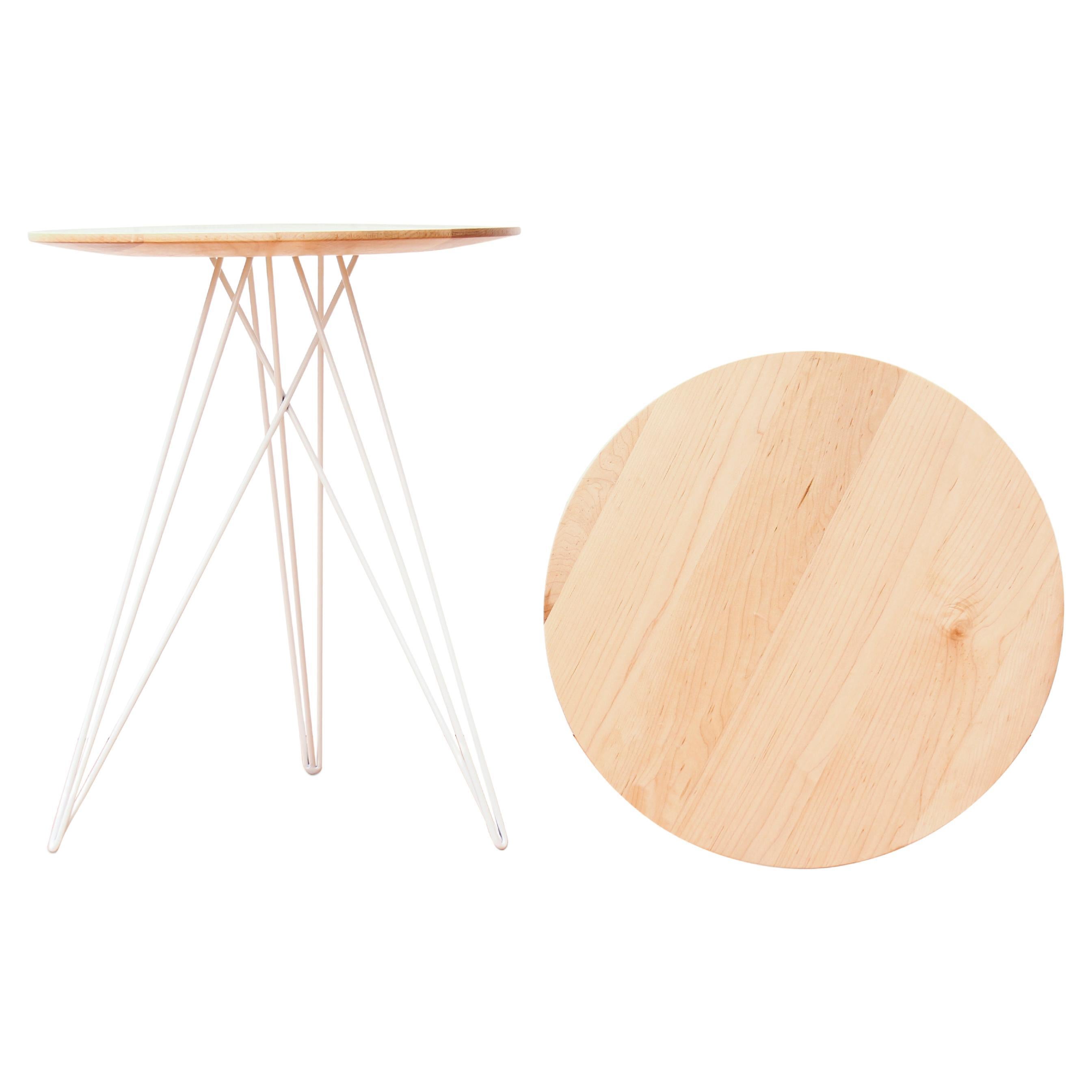 Hudson Hairpin Side Table Maple White