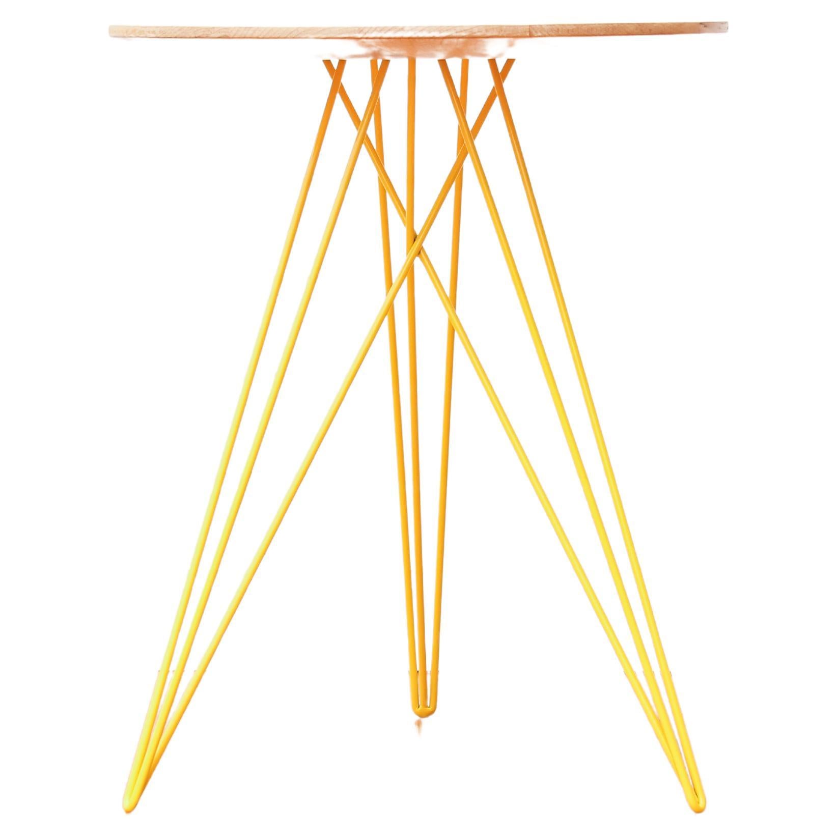 Hudson Hairpin Side Table Maple Yellow For Sale