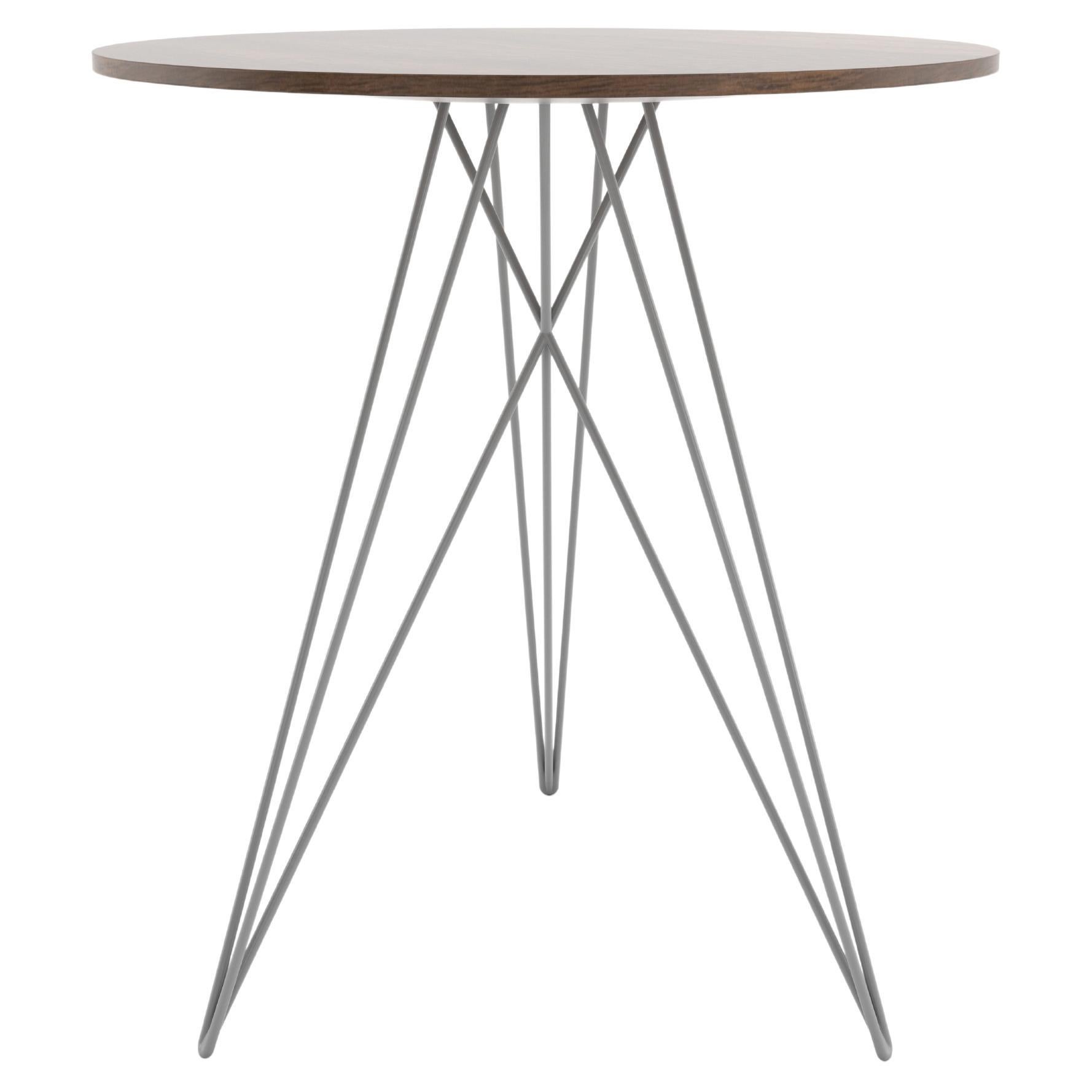 Hudson Hairpin Side Table Walnut Gray For Sale
