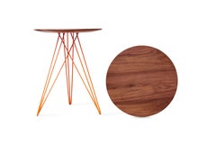 Hudson Hairpin Side Table Walnut Orange