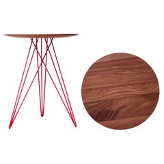 Hudson Hairpin Side Table Walnut Red