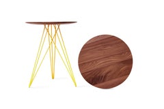 Hudson Hairpin Side Table Walnut Yellow